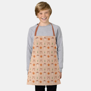 Cute Autumn Bow Pattern Apron
