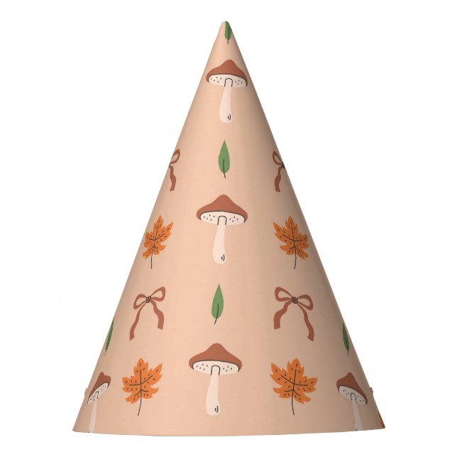 Cute Autumn Bow Pattern Party Hat (Front)