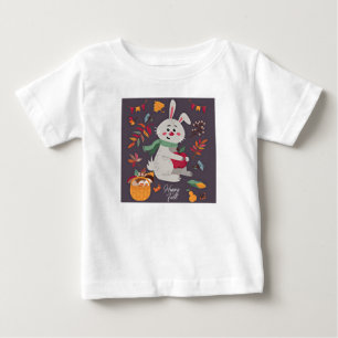 Cute autumn bunny with custom text baby T-Shirt