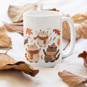 Cute Autumn Cats Mug Cozy Gift Idea