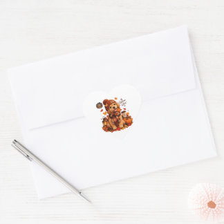 Cute Autumn Dog Sticker | Cosy Fall Puppy Decal