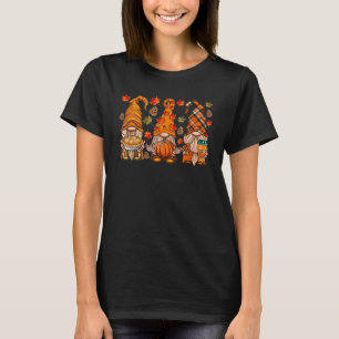 Cute Autumn Fall Gnomes Halloween Pumpkin Family M T-Shirt