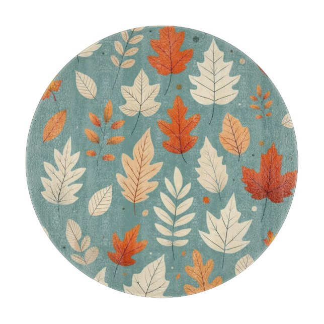 Cute autumn/fall leaves cutting board (Front)
