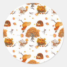 Cute Autumn Forest Animals Seamless Pattern Throw