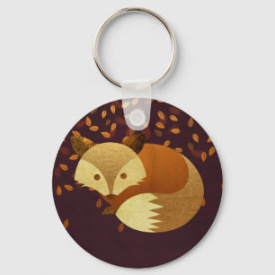 Cute Autumn Fox Key Ring