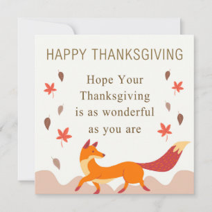 Cute Autumn Fox with Falling Leaves in Fall Colour