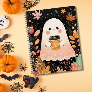 Cute Autumn Ghost with Pumpkin Coffee – Cosy Fall  Planner