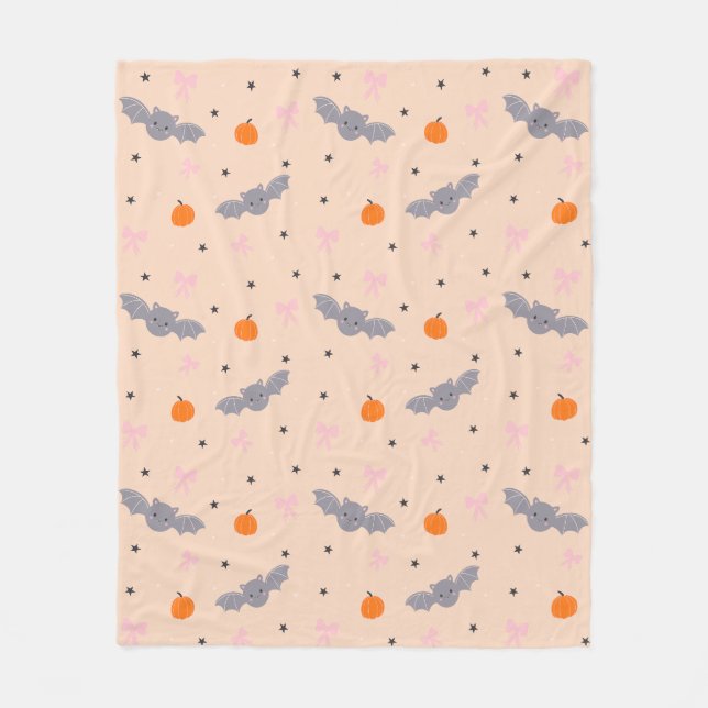 Cute Autumn Halloween Bat Pattern Blanket (Front)