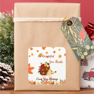 Cute Autumn Hedgehog Fall Harvest Sticker