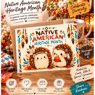 Cute Autumn Hedgehog Greeting Card – Whimsical Woo