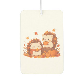 Cute Autumn Hedgehogs – Kawaii Fall Forest Animals Car Air Freshener