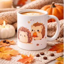 Cute Autumn Hedgehogs – Kawaii Fall Forest Animals