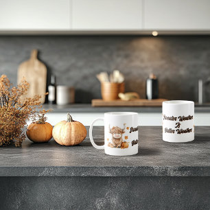 Cute Autumn Highland Cow Coffee Mug