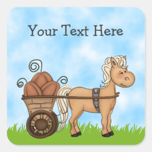 Cute Autumn Horse Personalised Sticker