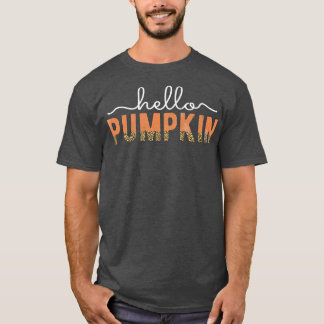 Cute Autumn Leopard Print Fall Hello Pumpkin Thank T-Shirt