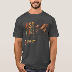 Cute Autumn Leopard Print Just A Gill Who Loves Fa T-Shirt