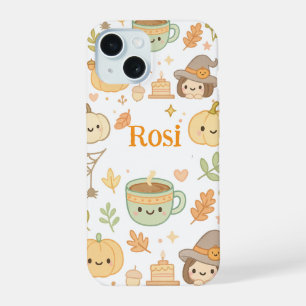 Cute Autumn Pumpkin iPhone Case- Personalised Name 15 Case