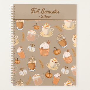 Cute Autumn Pumpkin Spice Coffee Latte Planner