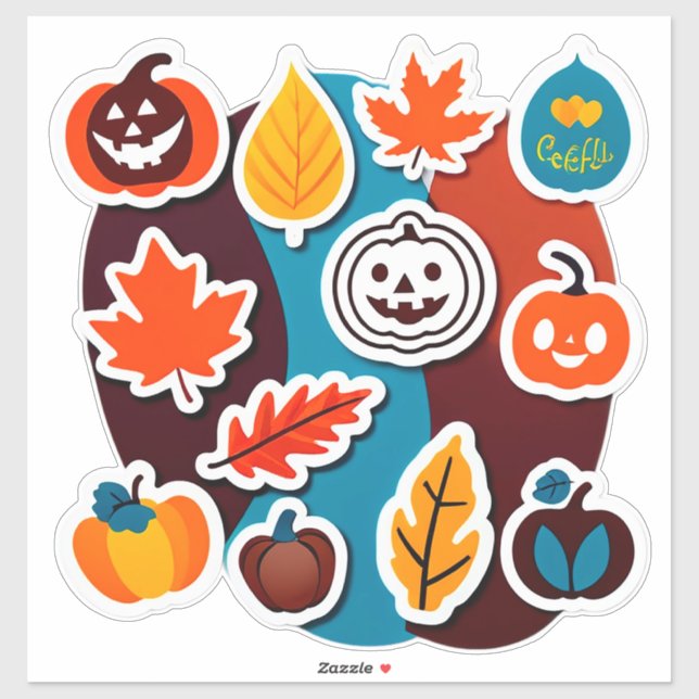Cute Autumn Pumpkins And Leaves Seasonal Craft Art (Sheet)