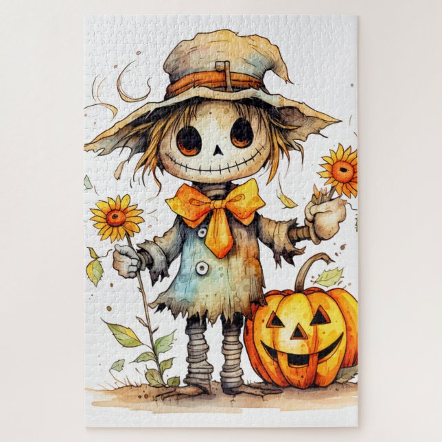 Cute Autumn Scarecrow Jigsaw Puzzle (Vertical)