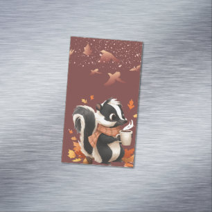 Cute Autumn Skunk Folded Business Card - Cosy Fall