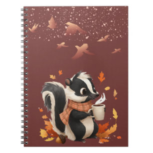 Cute Autumn Skunk Notebook - Cosy Fall Journal for