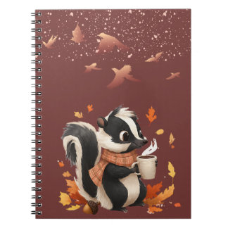 Cute Autumn Skunk Notebook - Cosy Fall Journal for