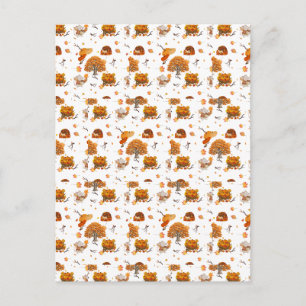 Cute Autumn Squirrel and Trees Postcard