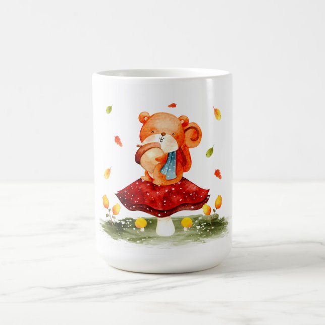 Cute Autumn Squirrel  Coffee Mug (Center)