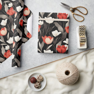 Cute Autumn Tulip Wrapping Paper