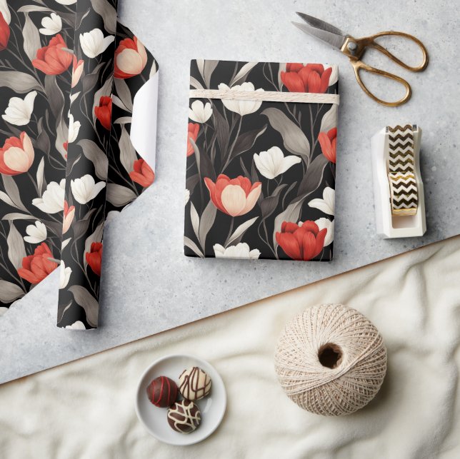 Cute Autumn  Tulip Wrapping Paper (Crafts)