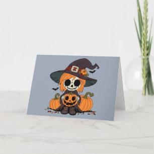 Cute Autumn Witch Card