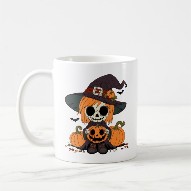 Cute Autumn Witch Coffee Mug (Left)