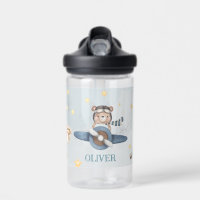 Cute Aviation Bear Blue Vintage Plane Boy Children