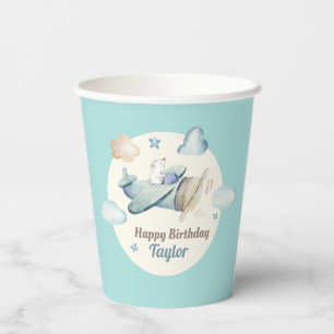 Cute Aviation Theme Toddler Boy's Birthday Party Paper Cups