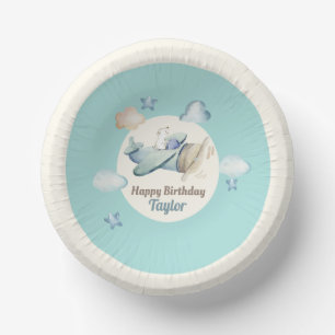 Cute Aviation Theme Toddler Boy's Birthday Party Paper Plate