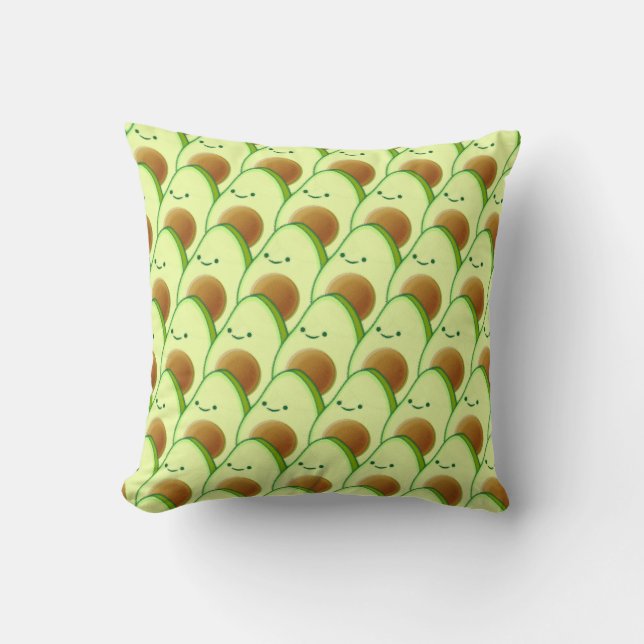 Cute Avocado All Over Drawing Cushion (Front)