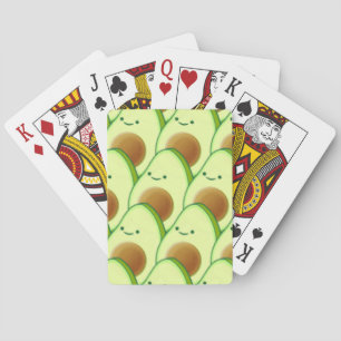 Cute Avocado All Over Drawing Playing Cards