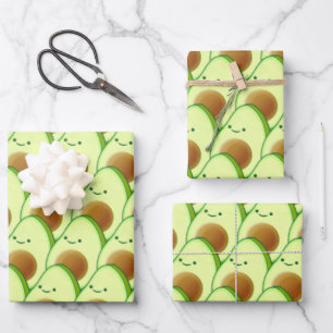 Cute Avocado All Over Drawing Wrapping Paper Sheet