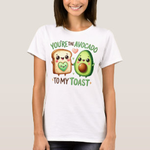 Cute Avocado and Toast Design T-Shirt