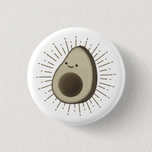Cute Avocado Cartoon In Vintage Style 3 Cm Round Badge