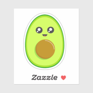  Cute Avocado Cartoon – Kawaii Sticker