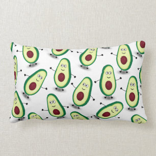 Cute Avocado Cartoon Pattern Pillow