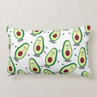 Cute Avocado Cartoon Pattern Pillow