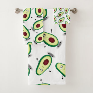 Cute Avocado Cartoon Pattern Towel Set