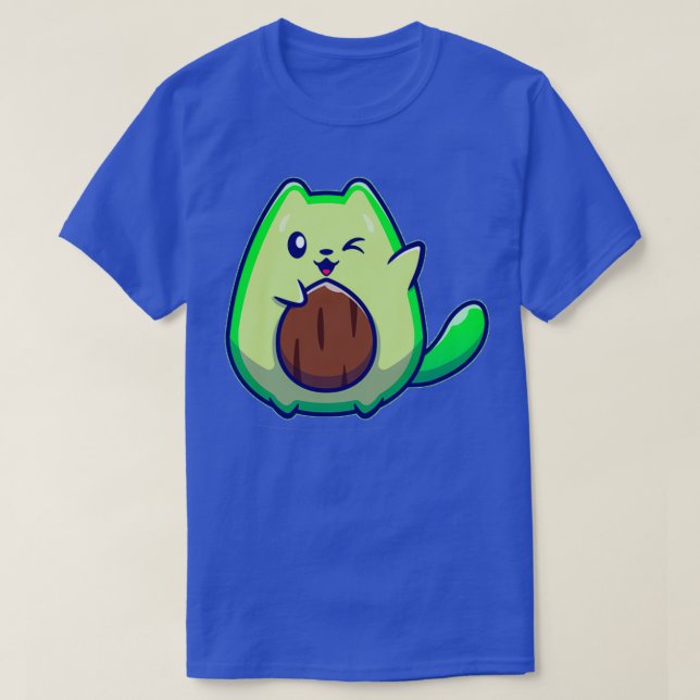 Cute Avocado Cat T-Shirt (Design Front)