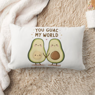 Cute Avocado Couple Lumbar Cushion
