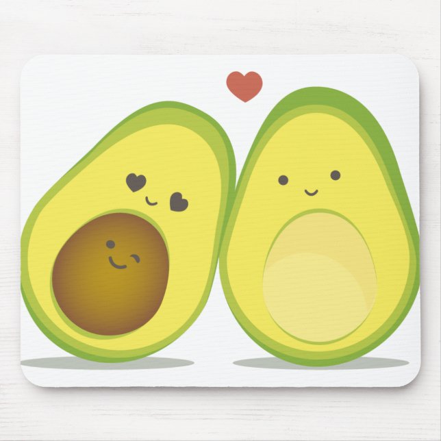 Cute avocado couple mouse pad (Front)