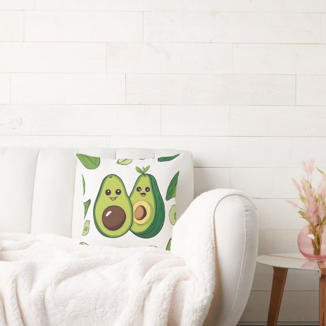 Cute Avocado Couple Phone Case | Funny Kawaii Frui Cushion (Couch)