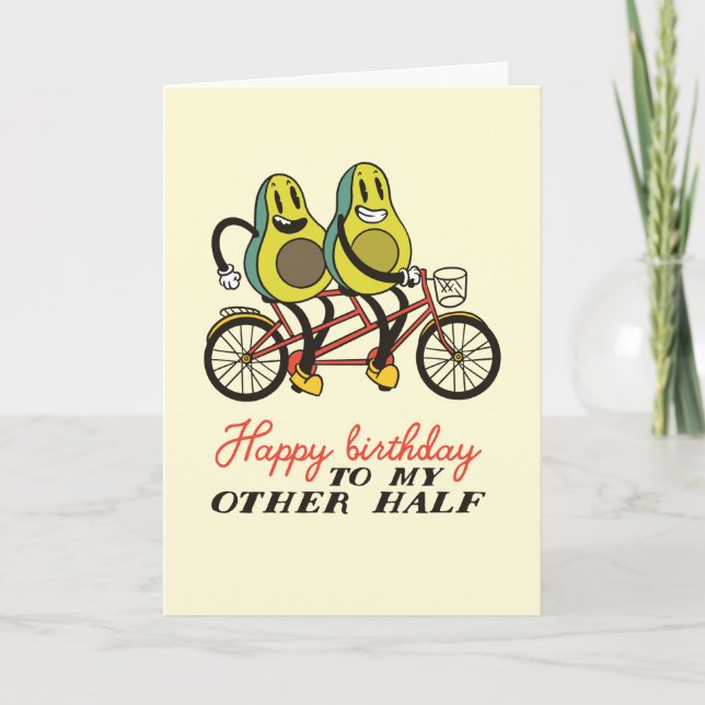 Cute Avocado Couple Pun Funny Birthday Card (Front)